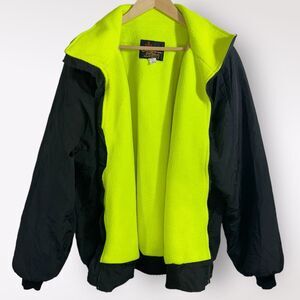 VTG California Imperial | L-XL Windbreaker Bomber Sherpa Lined Jacket‎ Neon Warm